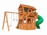Детская деревянная площадка для дачи "Клубный домик 3 с трубой"