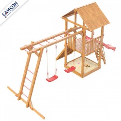 Детская игровая деревянная площадка Сибирика с рукоходом