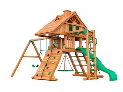 Деревянная детская площадка для дачи "Крепость с рукоходом" (Домик)