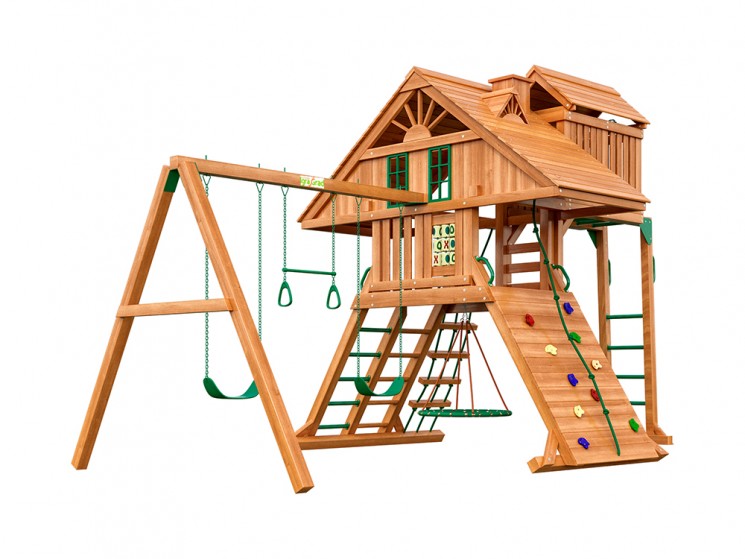 Деревянная детская площадка для дачи "Крепость Deluxe"