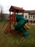 Деревянная детская площадка для дачи "Панда Фани с винтовой трубой" 