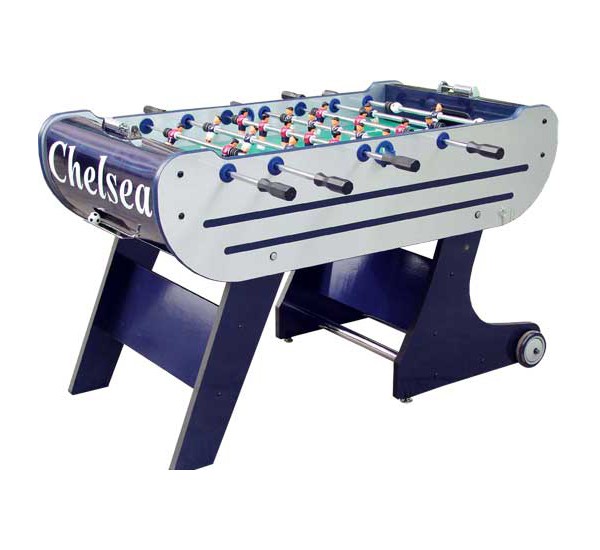 Игровой стол - футбол Chelsea (140x76x86, серебристо-синий, складной)