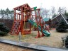 Деревянная детская площадка для дачи "Панда Фани Gride с рукоходом"