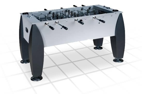 Игровой стол - футбол Titan (141x73x82, серебристо-черный)