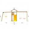 Детские городки Jungle Cottage + Rock +SwingModule Xtra с гнездом + Рукоход