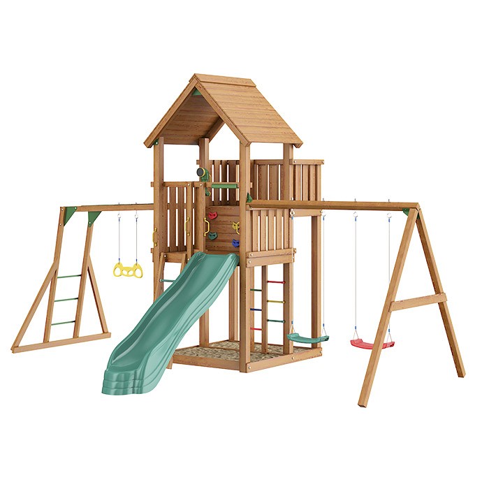Детский игровой комплекс Jungle Palace + Swing X'tra + Рукоход с  гнездом