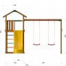 Детские городки Jungle Cottage+SwingModule Xtra (с гнездом и качелей) + Rock Module